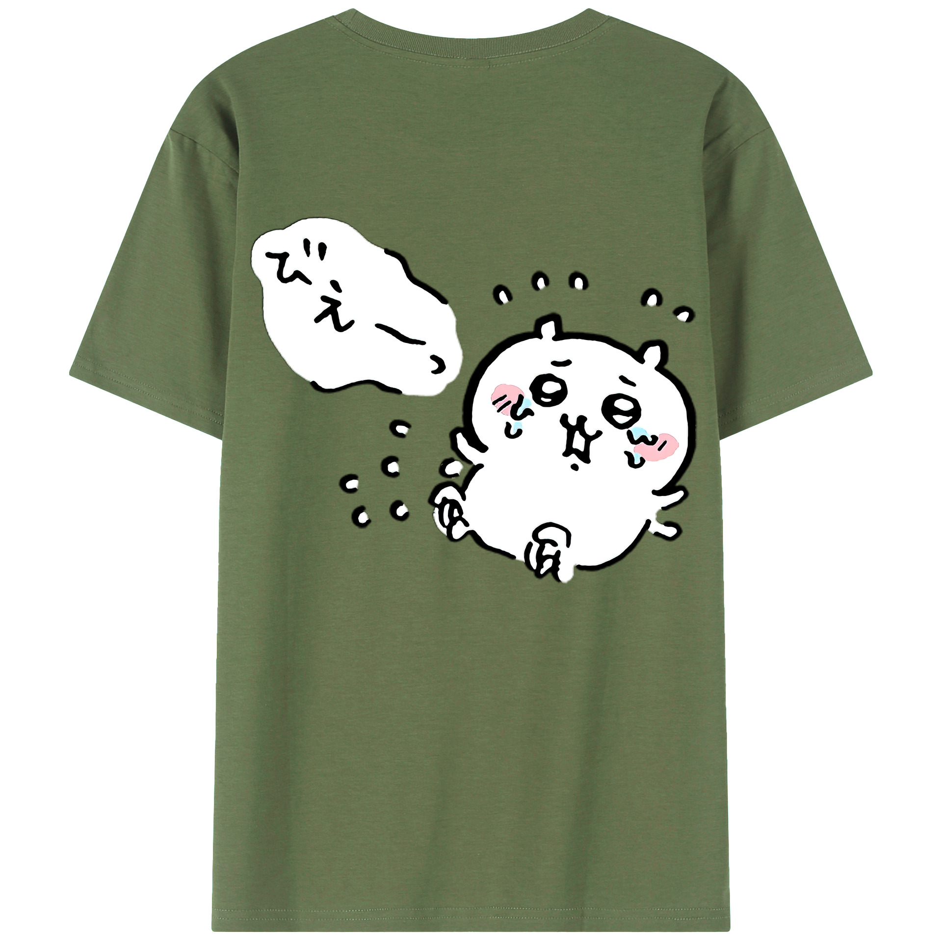 （画像用） ちいかわ ちいかわ Chii-kawa chiikawa 綿100％ メンズ半袖Tシャツ（バックプリント） 通気性